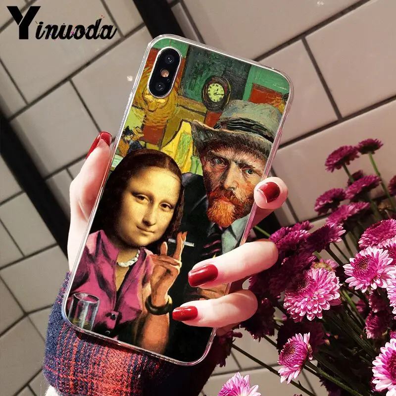 Van Gogh Mona Lisa Funny Art Girl with a pear earing