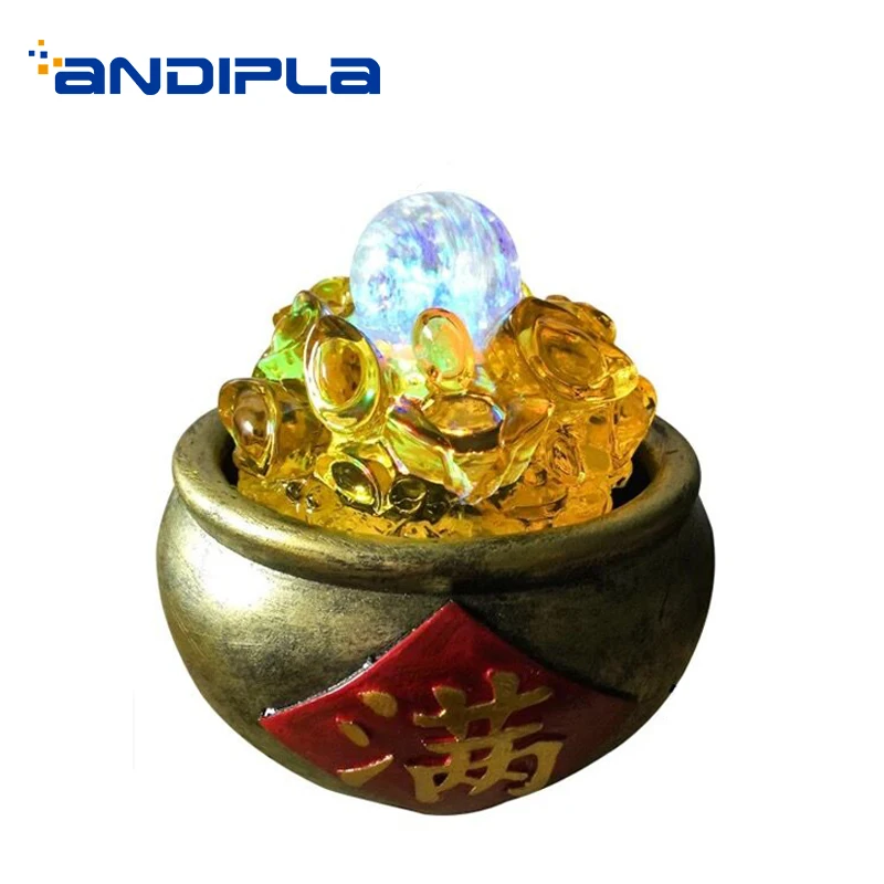 110/220V Creative Gold Natural Resin Water Fountain Pot Crystal Ball Scroll Bring Auspicious Desk Decoration Crafts Wedding Gift
110/220V Creative Gold Natural Resin Water Fountain Pot Crystal Ball Scroll Bring Auspicious Desk Decoration Crafts Wedding Gift