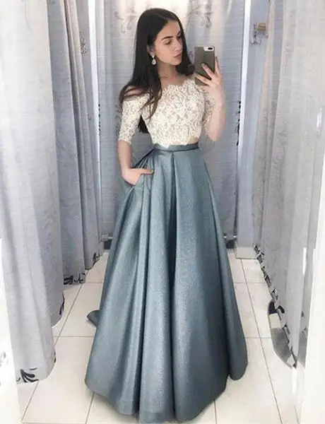 Sexy formal evening dress, handmade elegant two piece set satin prom dresses gowns custom sizing plus size long with half sleeve
Sexy formal evening dress, handmade elegant two piece set satin prom dresses gowns custom sizing plus size long with half sleeve