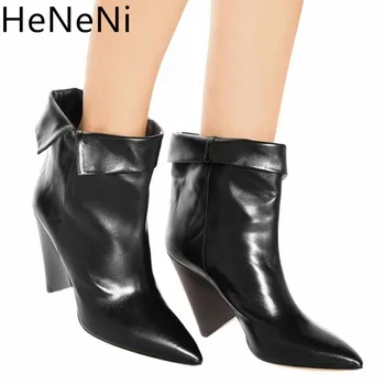 Genuine Leather Handmade Women Ankle Boots pointed toe western cowboy boots quality soft Shoes chunky wedges boots size 33-43
Genuine Leather Handmade Women Ankle Boots pointed toe western cowboy boots quality soft Shoes chunky wedges boots size 33-43