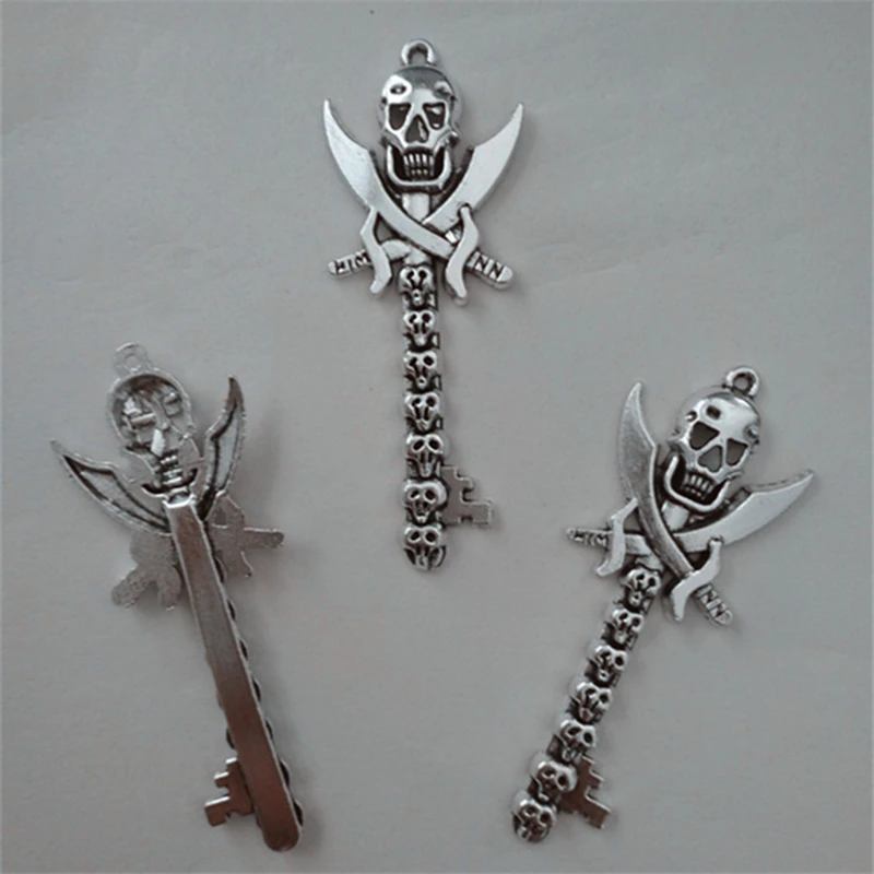 RONGQING 50pcs/lot Cross Knife Skull Key Charms 23x60mm Protection Devil Charms Key Pendant Necklace Accessories Hand Made 
RONGQING 50pcs/lot Cross Knife Skull Key Charms 23x60mm Protection Devil Charms Key Pendant Necklace Accessories Hand Made