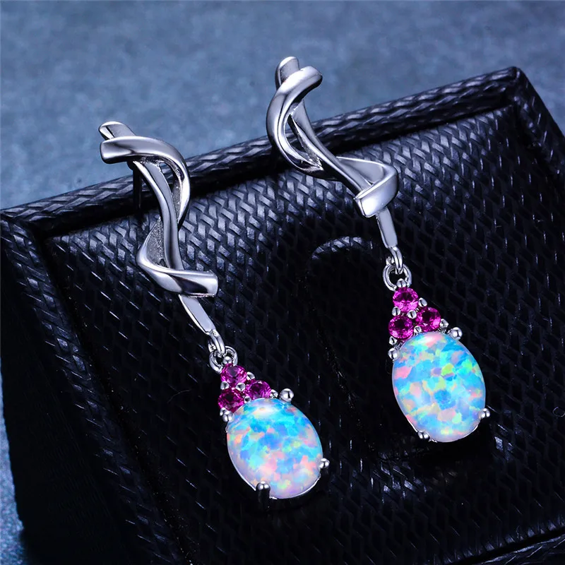 Luxury Boho Women Long Dangle Earrings 925 Sterling Silver Blue White Fire Opal Earrings Big Twisted Oval Earrings
Luxury Boho Women Long Dangle Earrings 925 Sterling Silver Blue White Fire Opal Earrings Big Twisted Oval Earrings