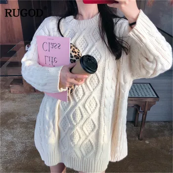 RUGOD Women Sweater and Pullovers Fashion Korean Diamond Pattern Long Sleeve Pullover Female Loose Knitted Sweater Sueter Mujer
RUGOD Women Sweater and Pullovers Fashion Korean Diamond Pattern Long Sleeve Pullover Female Loose Knitted Sweater Sueter Mujer