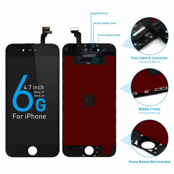 10PCS/LOT Grade AAA+++ For iPhone 6 6G LCD Display Touch Screen Digitizer Assembly Black&White 100% Tested No Dead Pixels LCD
10PCS/LOT Grade AAA+++ For iPhone 6 6G LCD Display Touch Screen Digitizer Assembly Black&White 100% Tested No Dead Pixels LCD