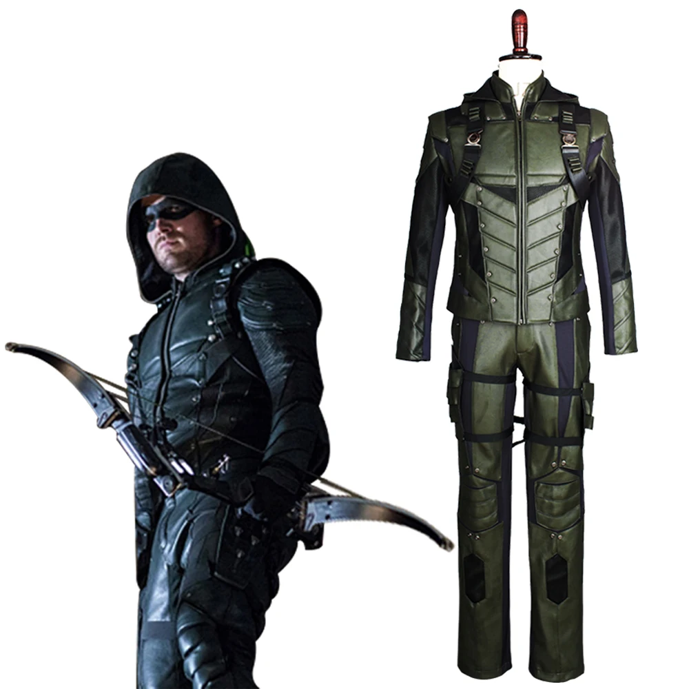 2017 New Green Arrow Cosplay Season 5 S5 Oliver Queen Cosplay Costume Outfit Harness Suit Uniform For Halloween Party Adult Men
2017 New Green Arrow Cosplay Season 5 S5 Oliver Queen Cosplay Costume Outfit Harness Suit Uniform For Halloween Party Adult Men