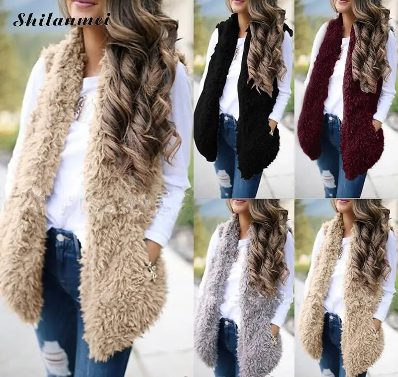 Women Fluffy Long Jacket Fleece Coat Outerwear 2018 Fashion Sleeveless Soft Warm Vests Solid Causal Pink Gray Ladies Waistcoats
Women Fluffy Long Jacket Fleece Coat Outerwear 2018 Fashion Sleeveless Soft Warm Vests Solid Causal Pink Gray Ladies Waistcoats