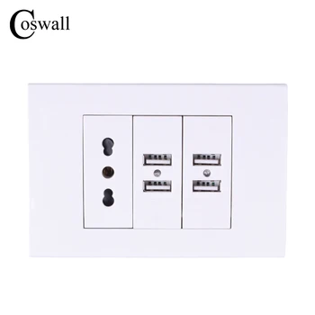 Coswall Wall Power Socket Plug, Italian / Chile Electrical Outlet With 4 USB Charger Port for Mobile 118mm*80mm
Coswall Wall Power Socket Plug, Italian / Chile Electrical Outlet With 4 USB Charger Port for Mobile 118mm*80mm