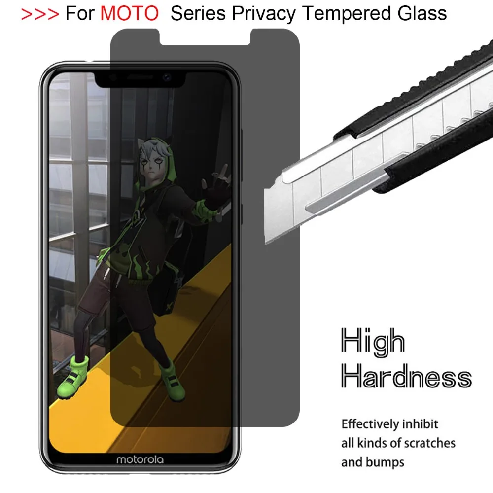 Anti-Peeping Tempered Glass for Motorola Moto One P30 Play Privacy Screen Protector Power Note Anti-Spy | Мобильные телефоны и
