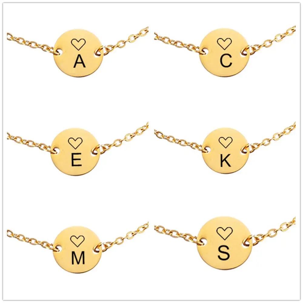 Creative letter customization Name Bracelet Stainless Steel Gold Silver Round Disc Charm Bracelets for Women Men Jewelry Gift
Creative letter customization Name Bracelet Stainless Steel Gold Silver Round Disc Charm Bracelets for Women Men Jewelry Gift