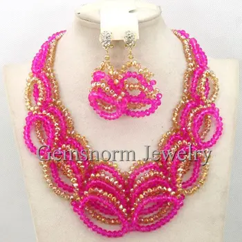 Fashion Mix Pink and Gold Chunky Bib Statement Necklace Jewelry Set Nigerian Beads Necklace Earrings Set Free Shipping WB650
Fashion Mix Pink and Gold Chunky Bib Statement Necklace Jewelry Set Nigerian Beads Necklace Earrings Set Free Shipping WB650
