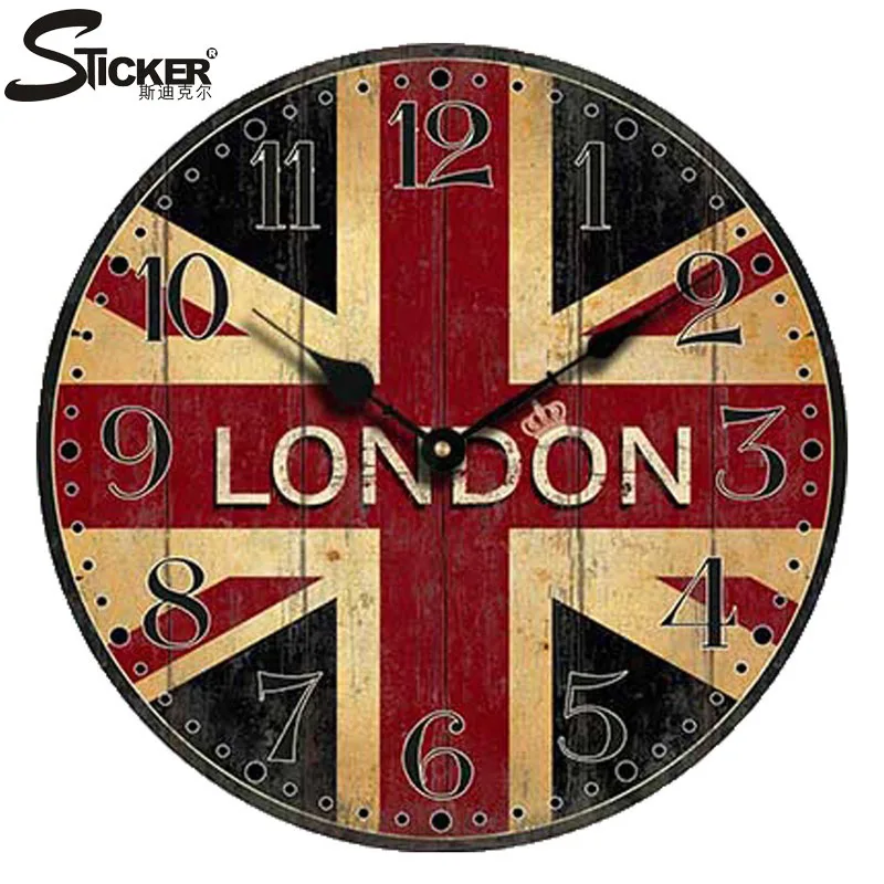 MOZA Vintage Round Wood Wall Clock