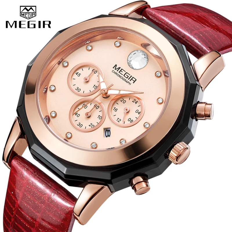 MEGIR Women Fashion Red Quartz Watch Lady Leather Chronograph High Quality Casual Waterproof Wristwatch Luxury Gift for Wife
MEGIR Women Fashion Red Quartz Watch Lady Leather Chronograph High Quality Casual Waterproof Wristwatch Luxury Gift for Wife