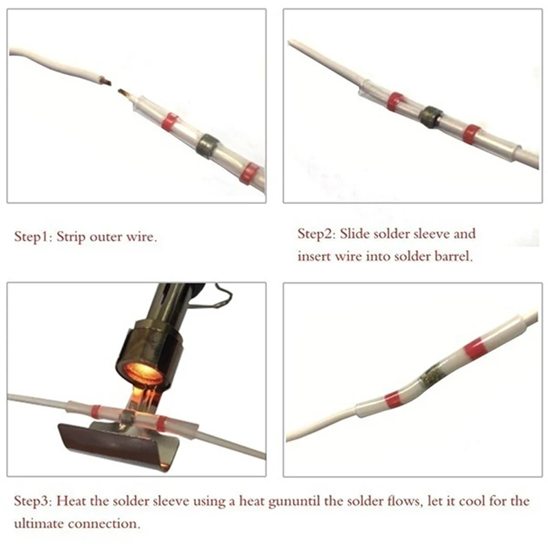 Hot 100pcs Heat Shrink Solder Sleeves Wire Crimp Butt Terminals Waterproof Connectors PLD
Hot 100pcs Heat Shrink Solder Sleeves Wire Crimp Butt Terminals Waterproof Connectors PLD