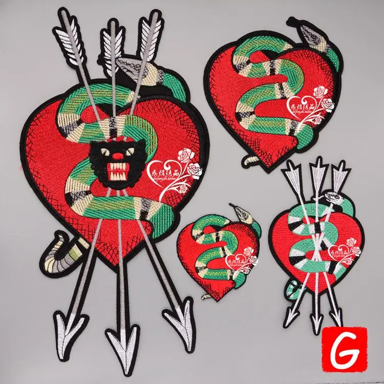 GUGUTREE embroidery big snake patches love heart patches badges applique patches for clothing DX-35
GUGUTREE embroidery big snake patches love heart patches badges applique patches for clothing DX-35