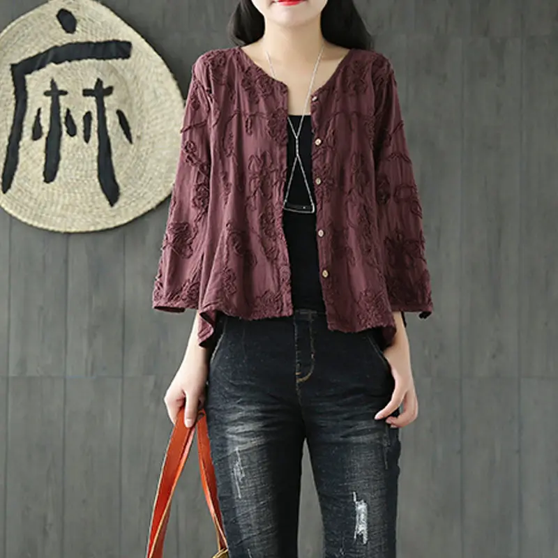 Johnature Women Embroidery Shirt 2019 Spring New Long Sleeve Button Vintage Blouses O-Neck Loose Women Tops Patchwork Shirts
Johnature Women Embroidery Shirt 2019 Spring New Long Sleeve Button Vintage Blouses O-Neck Loose Women Tops Patchwork Shirts