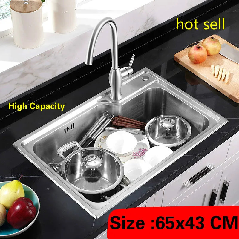 Free shipping Apartment luxury big kitchen single trough sink food-grade 304 stainless steel hot sell 650x430 MM
Free shipping Apartment luxury big kitchen single trough sink food-grade 304 stainless steel hot sell 650x430 MM