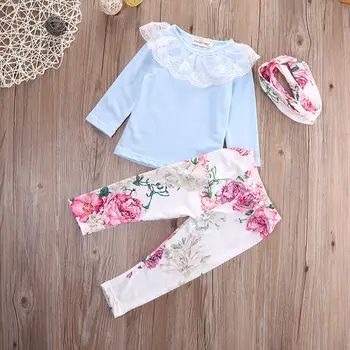 Floral Baby Girls Clothes Long Sleeve T-shirt Lace + Pants Casual Flower Cotton Headband 3pcs Outfits Baby Girl Clothes Set
Floral Baby Girls Clothes Long Sleeve T-shirt Lace + Pants Casual Flower Cotton Headband 3pcs Outfits Baby Girl Clothes Set