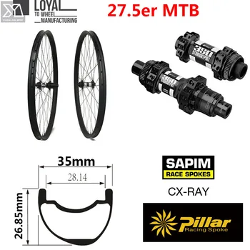 

27.5er Mountain Bike Wheel Tubeless Ready Carbon Rim For XC AM MTB Wheelset Original DT Swiss 350 Hub QR Or Boost