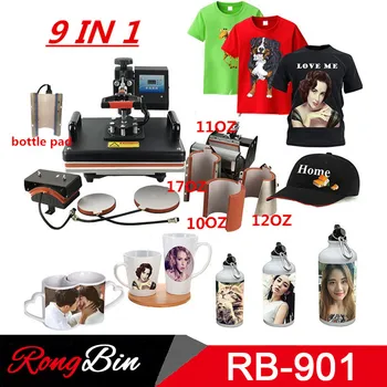 9 in 1 Combo Heat Press Machine Sublimation Heat Press Heat Transfer Machine For T shirt Mug Plate Bottle Cap Phone Case
9 in 1 Combo Heat Press Machine Sublimation Heat Press Heat Transfer Machine For T shirt Mug Plate Bottle Cap Phone Case