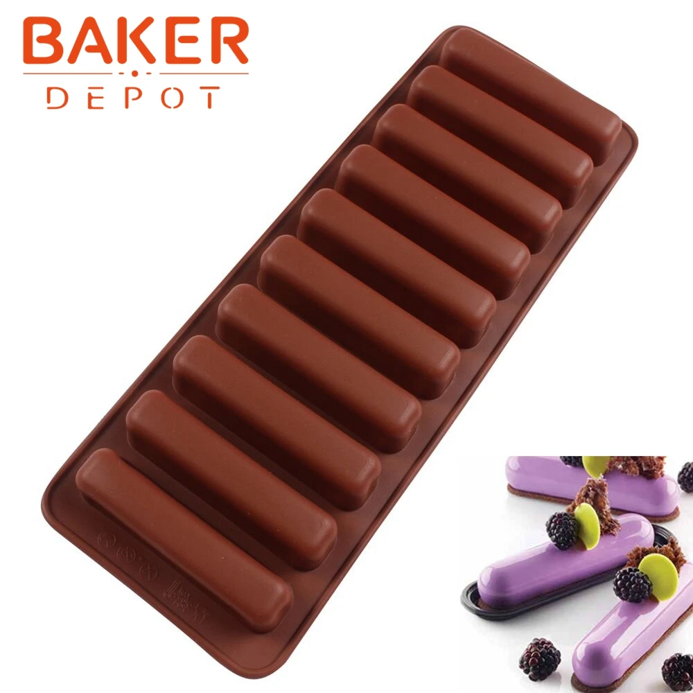 silicone bakeware mold Chocolate Molds 10 holes Long finger Cake Molds Thumb Cookies Moulds SICM-215-6
silicone bakeware mold Chocolate Molds 10 holes Long finger Cake Molds Thumb Cookies Moulds SICM-215-6