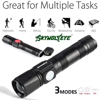 Led t6 Zoomable Tactical Military 18650 USB Flashlight Torch LED USB Charging Lamp rechargable torch flashlight #4A31
Led t6 Zoomable Tactical Military 18650 USB Flashlight Torch LED USB Charging Lamp rechargable torch flashlight #4A31