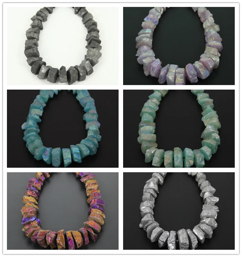 6 Color Mystic Titanium Rainbow Gray Crystal Druzy Quartz Beads,Mid-Drilled Graduated Large Nuggets Beads Pendant 8-12x18-30mm
6 Color Mystic Titanium Rainbow Gray Crystal Druzy Quartz Beads,Mid-Drilled Graduated Large Nuggets Beads Pendant 8-12x18-30mm