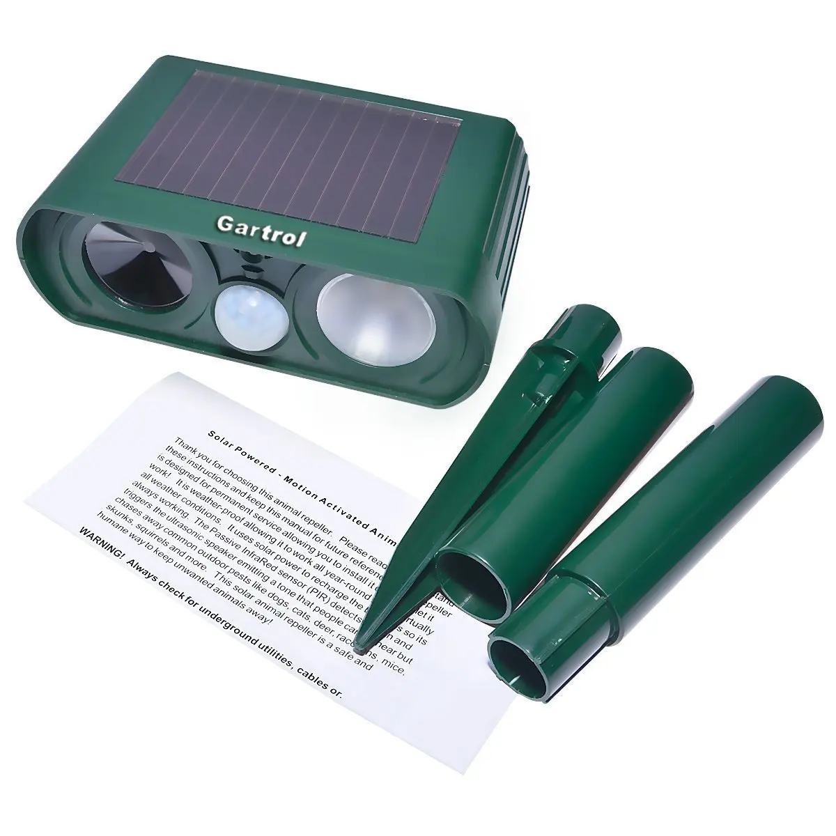 Ultrasonic Animal Repeller Outdoor Pest Control PIR Sensor Scare Cat Dog Deer Rabbit Squirrel and Other Unwanted Animals Away
Ultrasonic Animal Repeller Outdoor Pest Control PIR Sensor Scare Cat Dog Deer Rabbit Squirrel and Other Unwanted Animals Away