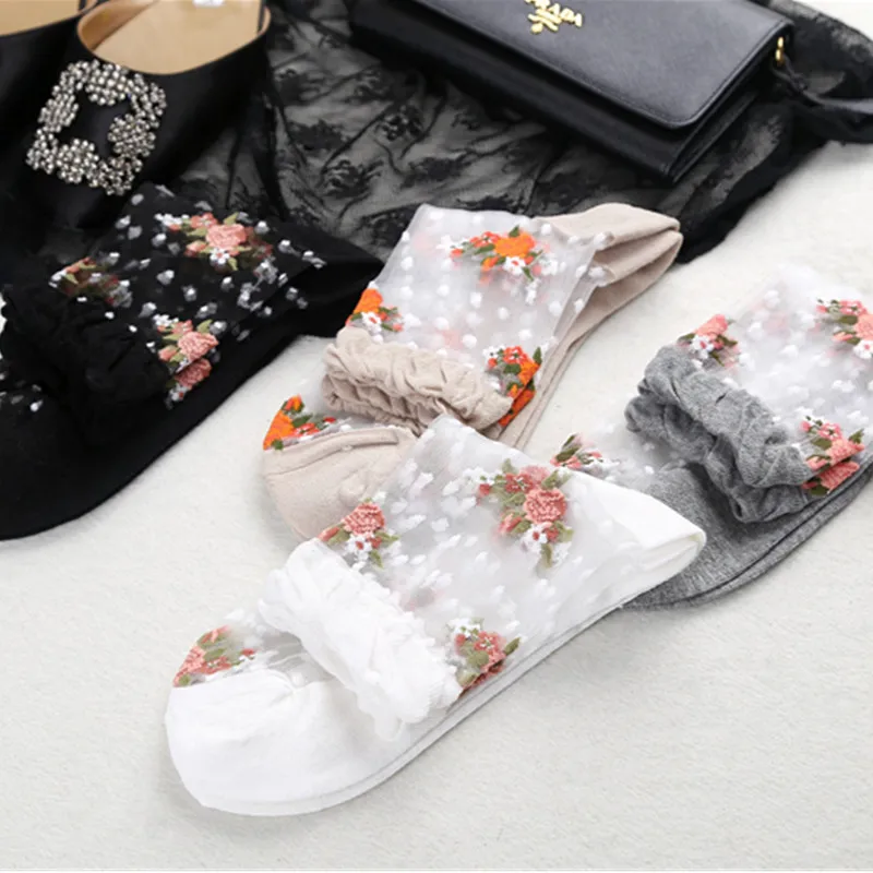 Fashion Women Summer Ultra Thin Socks Graceful Rose Flower Transparent Mesh Socks Girls Short Ankle Socks Ladies Crystal Sox
Fashion Women Summer Ultra Thin Socks Graceful Rose Flower Transparent Mesh Socks Girls Short Ankle Socks Ladies Crystal Sox