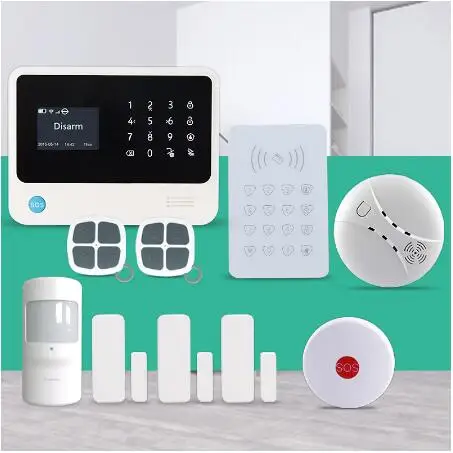 WiFi GSM Alarm Security System APP Control Wifi Burglar with Keypad Arm Disarm / Smoke Detector SOS Button | Безопасность и защита