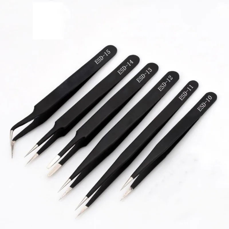 OLOEY 6 Pcs ESD Tweezers Set Anti-Static Tweezers Stainless Steel Tweezers for Eyelash Extension Electronics Jewelry-making
OLOEY 6 Pcs ESD Tweezers Set Anti-Static Tweezers Stainless Steel Tweezers for Eyelash Extension Electronics Jewelry-making