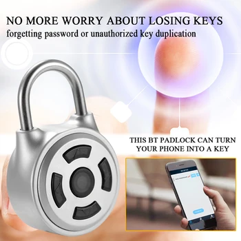 Mini Smart Padlock BT Keyless Lock Phone APP Password Unlock Waterproof Anti-Theft Door Luggage Case Bag Safe Lock Silver
Mini Smart Padlock BT Keyless Lock Phone APP Password Unlock Waterproof Anti-Theft Door Luggage Case Bag Safe Lock Silver