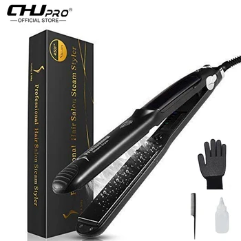 

Professional Steam Hair Straightener and curler Ceramic Steampod Flat Iron Vapor Straightening Irons curling Steamer portable