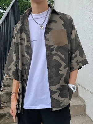 New Arrive 2019 Brand Men Shirt short sleeve Camouflage Dress Shirt Sleeve Slim Fit Men Shirts 3XL
New Arrive 2019 Brand Men Shirt short sleeve Camouflage Dress Shirt Sleeve Slim Fit Men Shirts 3XL