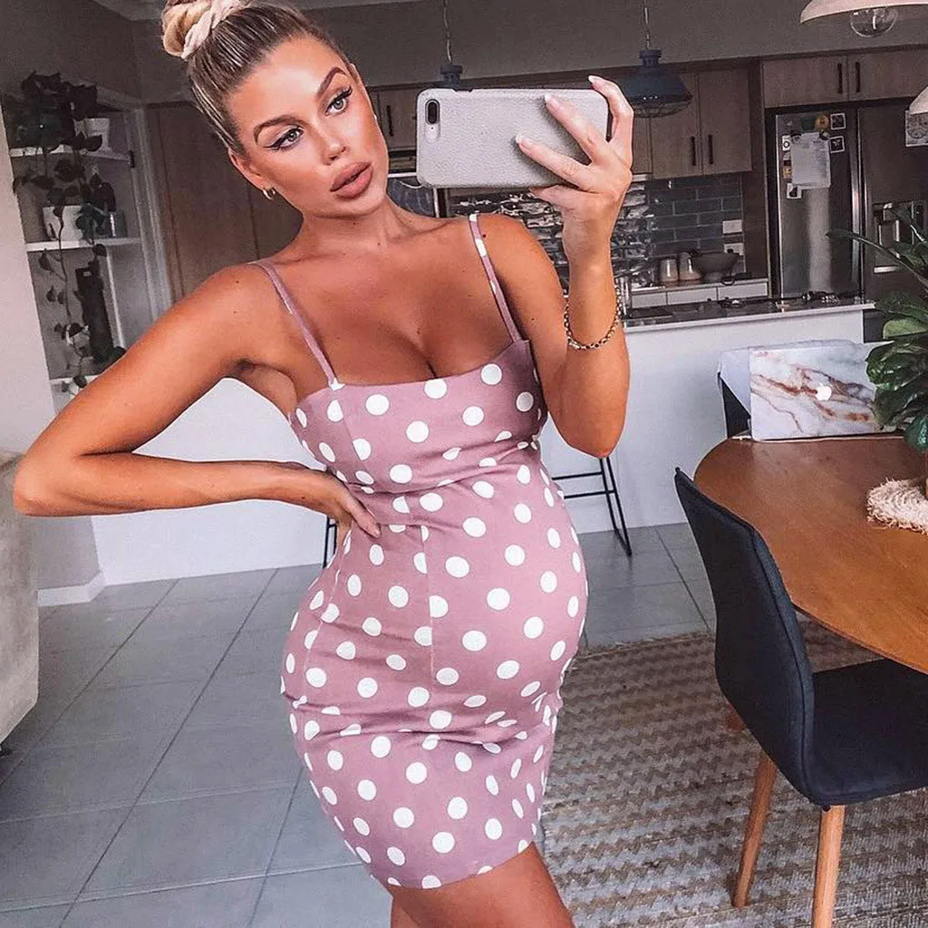 Summer Fashion For Women Maternity Sexy Polka Dot Print Slip Dresses Mommy Sleeveless Nursing Boho Pregnant Dress New 2019
Summer Fashion For Women Maternity Sexy Polka Dot Print Slip Dresses Mommy Sleeveless Nursing Boho Pregnant Dress New 2019