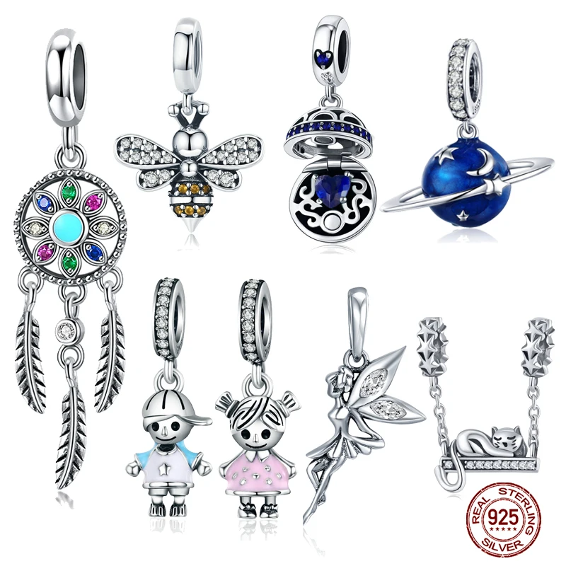 MYBEBOA 925 Sterling Silver Charms Fit original European Bracelets Necklaces Secret Planet Moon Star Pendant Blue Ename Jewelry
MYBEBOA 925 Sterling Silver Charms Fit original European Bracelets Necklaces Secret Planet Moon Star Pendant Blue Ename Jewelry