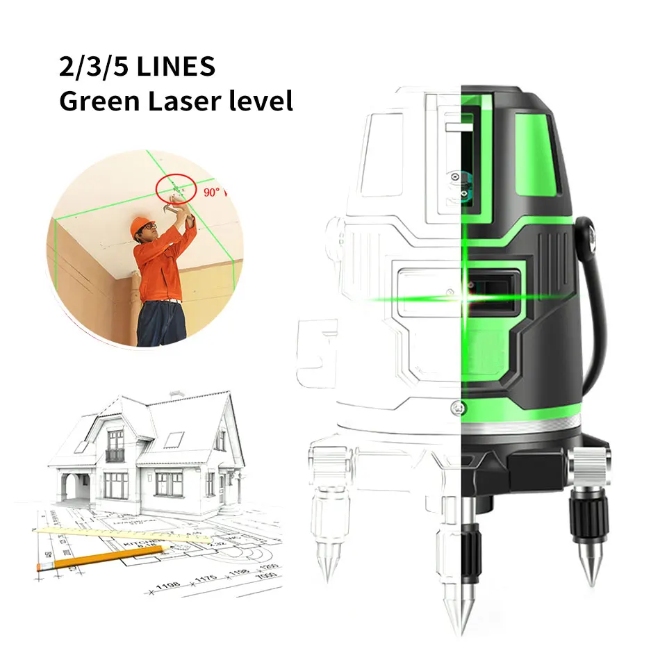 Laser Level 2/3/5 Lines Automatic 360 Degree Rotary Self Leveling Green Laser Level Horizontal Cross Beam Line Diagnostic Tools
Laser Level 2/3/5 Lines Automatic 360 Degree Rotary Self Leveling Green Laser Level Horizontal Cross Beam Line Diagnostic Tools