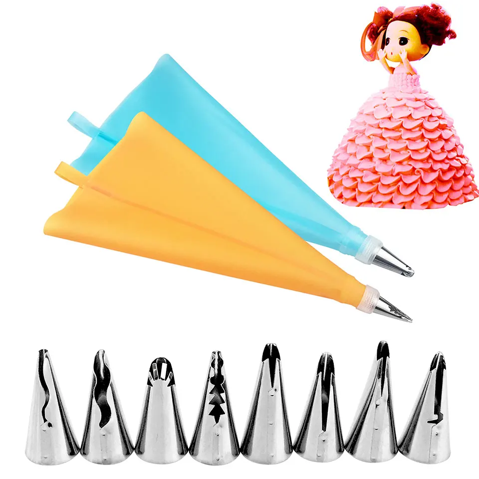 10Pcs/Set Skirt Lace Cake Decorating Tips Tool With Cream Bag Stainless Steel Pastry Icing Piping Nozzles Confectionery DIY Bake
10Pcs/Set Skirt Lace Cake Decorating Tips Tool With Cream Bag Stainless Steel Pastry Icing Piping Nozzles Confectionery DIY Bake
