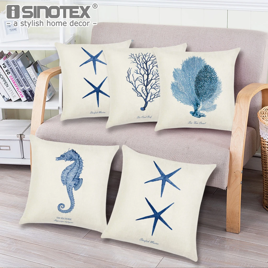 Ocean Starfish Decoative Cushion Cover Cotton Linen Marine Style Throw Pillowcase 18'' Square Pillow Decor for Home Sofa Seat
Ocean Starfish Decoative Cushion Cover Cotton Linen Marine Style Throw Pillowcase 18'' Square Pillow Decor for Home Sofa Seat