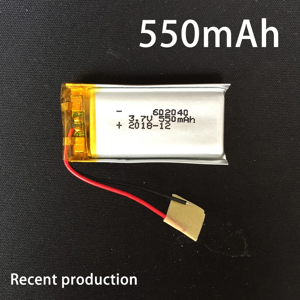 602040 550mAh Rechargeable Battery 3.7v Li Ion Po Lithium Polymer Batteries For Voice Recorder Backup Power PC
602040 550mAh Rechargeable Battery 3.7v Li Ion Po Lithium Polymer Batteries For Voice Recorder Backup Power PC