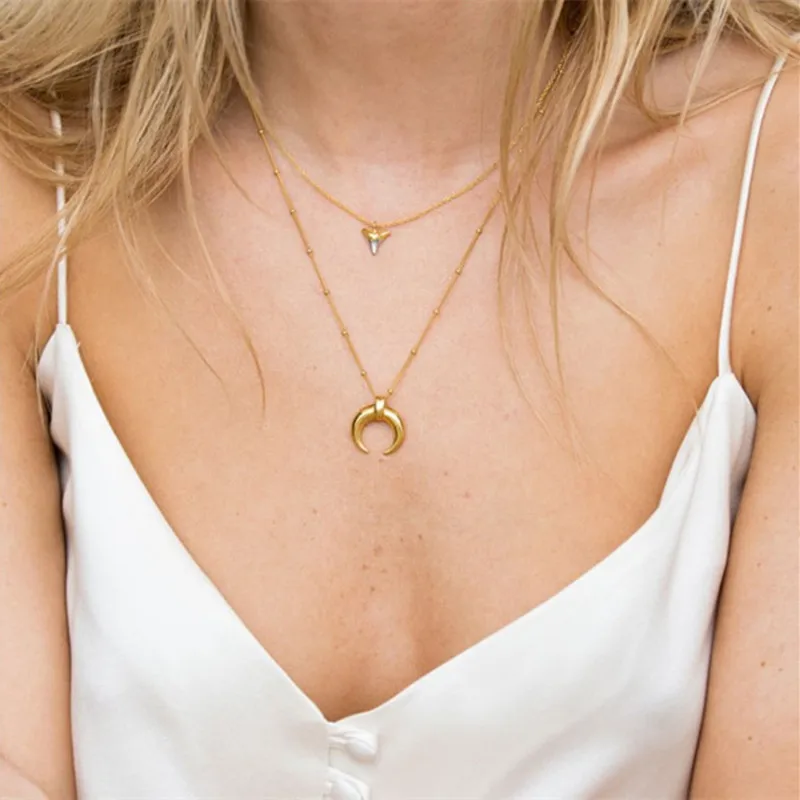 925 Silver Tiny Necklace for Women Short Moon Multi layer Pendant Necklace Gift Ethnic Bohemian Choker Necklace Drop shipping
925 Silver Tiny Necklace for Women Short Moon Multi layer Pendant Necklace Gift Ethnic Bohemian Choker Necklace Drop shipping