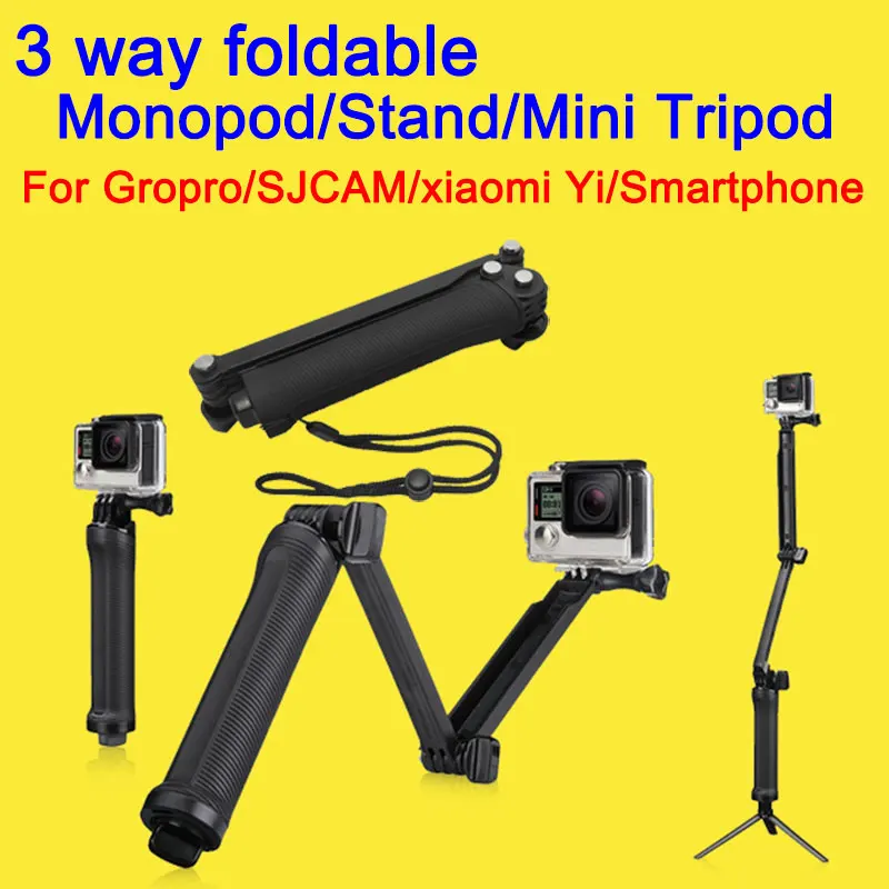 3 Way Monopod / Stand / Mini Tripod foldable Waterproof for Gopro Hero 4 3+ Xiaomi Yi SJCAM SJ4000 Grip Extension Arm Tripod
3 Way Monopod / Stand / Mini Tripod foldable Waterproof for Gopro Hero 4 3+ Xiaomi Yi SJCAM SJ4000 Grip Extension Arm Tripod