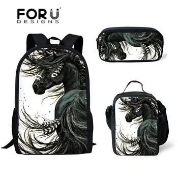 FORUDESIGNS Crazy Horse 3D Printing Backpack for School Children 3pcs/set School Bags Teenager Girls Primary Schoolbag Satchel
FORUDESIGNS Crazy Horse 3D Printing Backpack for School Children 3pcs/set School Bags Teenager Girls Primary Schoolbag Satchel