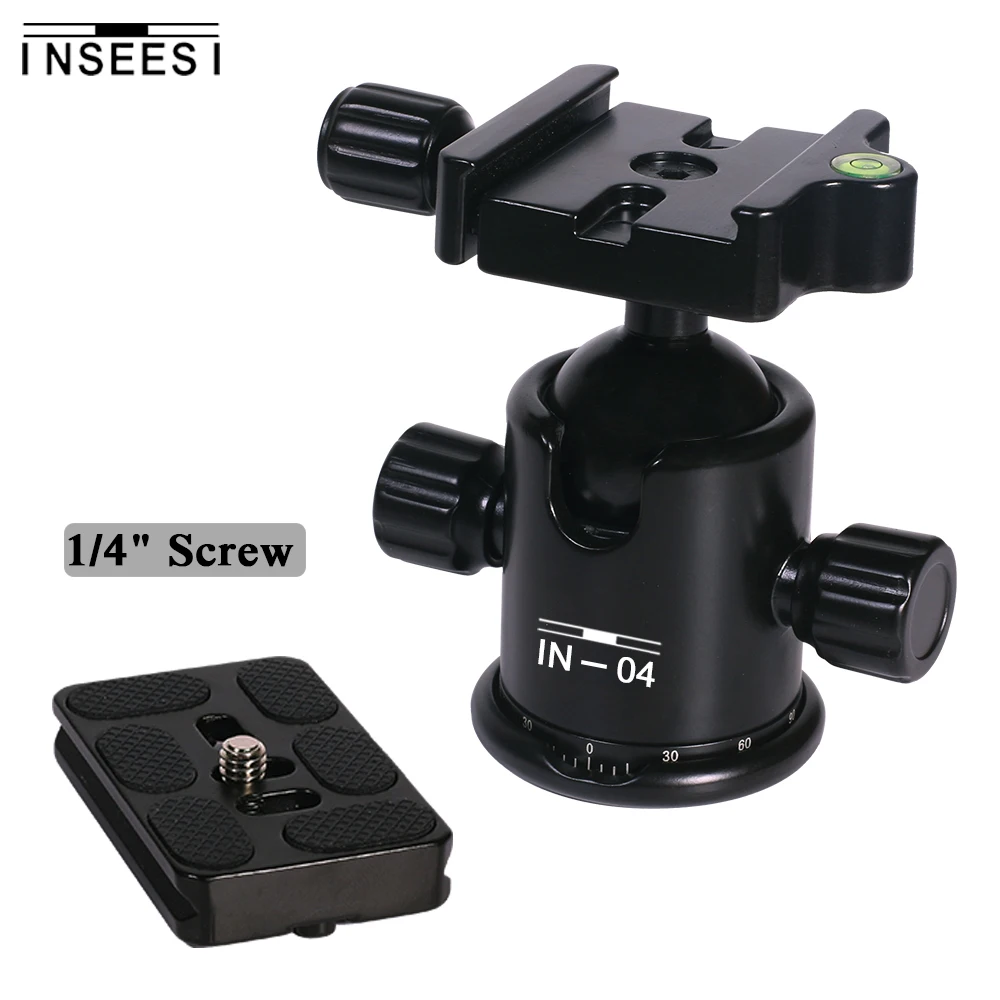 INSEESI Aluminum IN-04 Camera Tripod Ball Head with Quick Release Plate 1/4 Screw Pro Camera Tripod Max load to 8kg vs BK-03
INSEESI Aluminum IN-04 Camera Tripod Ball Head with Quick Release Plate 1/4 Screw Pro Camera Tripod Max load to 8kg vs BK-03