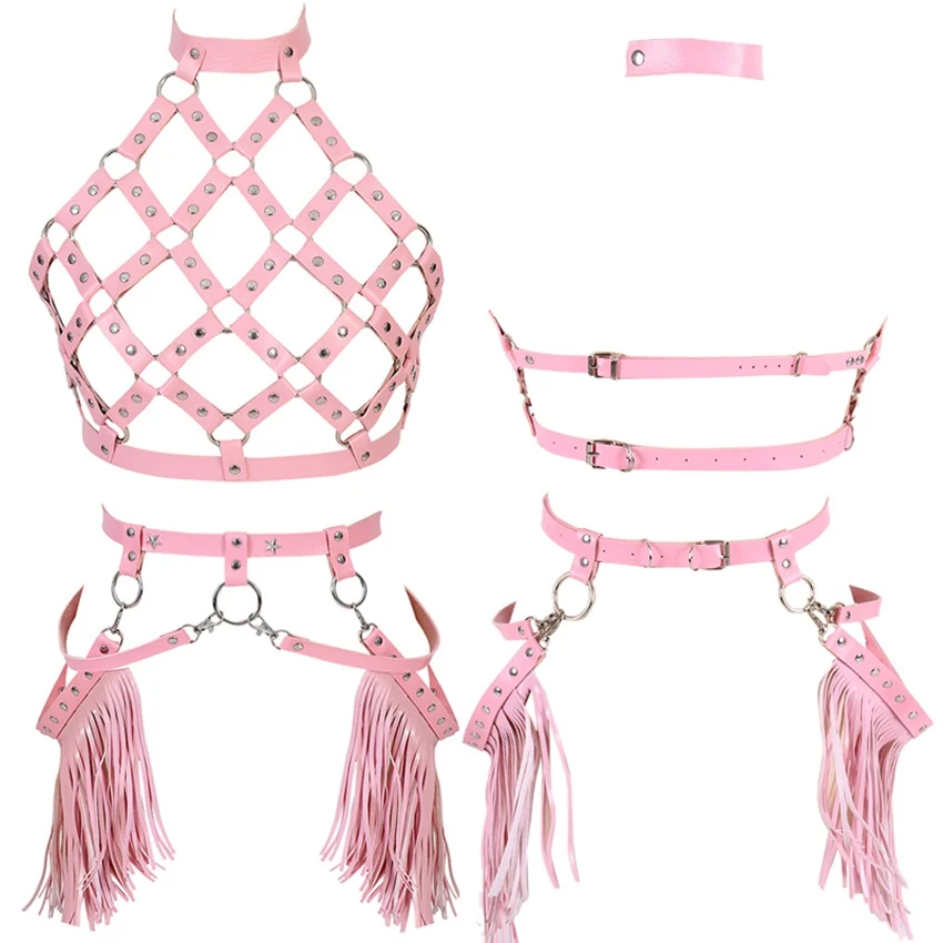 Women Bra Set Harness Leather Full Bralette Metal Chain Harajuku Boho Skirt Garter Belt Plus Size Lingerie Rave Festival
Women Bra Set Harness Leather Full Bralette Metal Chain Harajuku Boho Skirt Garter Belt Plus Size Lingerie Rave Festival