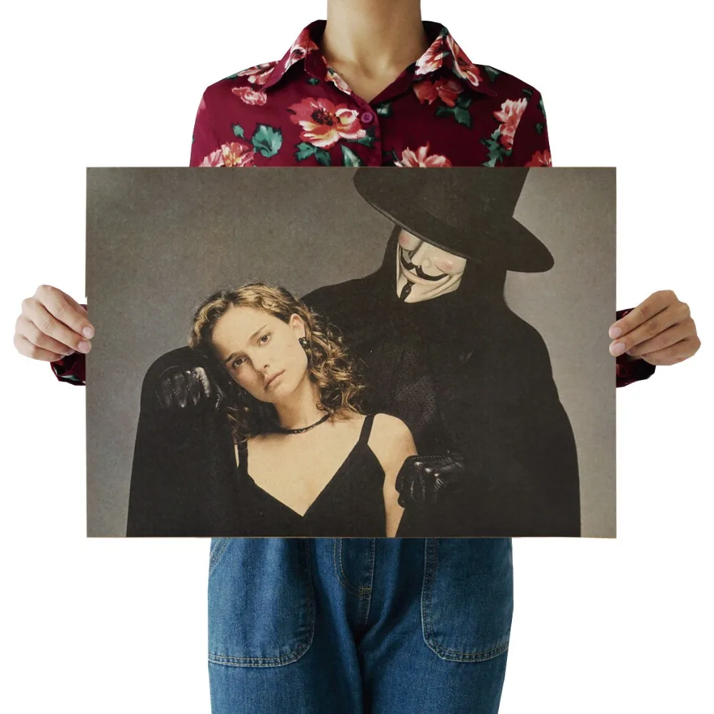 W V for Vendetta /Natalie Portman /classic movie film poster/kraft paper/bar poster/Retro Poster/decorative painting 51x35.5cm
W V for Vendetta /Natalie Portman /classic movie film poster/kraft paper/bar poster/Retro Poster/decorative painting 51x35.5cm