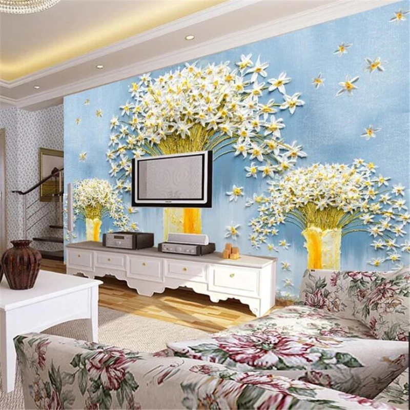 

papel de parede Custom wallpaper 3d murals living room stereo painting vase TV background wall papers home decor mural wallpaper