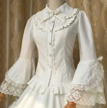 Spring/summer 2017 New Lolita Silk Cotton White Blouse Women's Lace Long Flare Sleeve Lolita Shirt
Spring/summer 2017 New Lolita Silk Cotton White Blouse Women's Lace Long Flare Sleeve Lolita Shirt