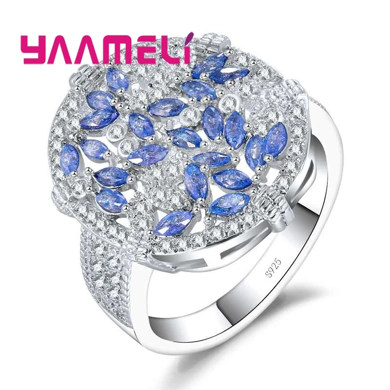 Trendy Wedding Ring 925 Sterling Silver Jewelry Anninversary Fashion Jewelry Blue White CZ Pave Ring For Women/Girl
Trendy Wedding Ring 925 Sterling Silver Jewelry Anninversary Fashion Jewelry Blue White CZ Pave Ring For Women/Girl