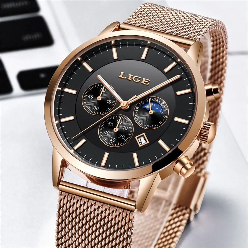 LIGE New Watch Men Luxury Brand Chronograph Mens Watches Fashion Waterproof Quartz Clock Gift Gold Watch Male Relogio Feminino
LIGE New Watch Men Luxury Brand Chronograph Mens Watches Fashion Waterproof Quartz Clock Gift Gold Watch Male Relogio Feminino
