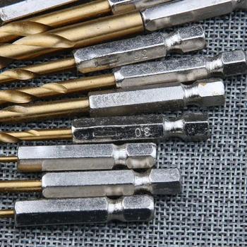 13pcs/lot HSS High Speed Steel Titanium Coated Drill Bit Set 1/4 Hex Shank 1.5-6.5mm Twist Drill Woodworking Metal Tools Set
13pcs/lot HSS High Speed Steel Titanium Coated Drill Bit Set 1/4 Hex Shank 1.5-6.5mm Twist Drill Woodworking Metal Tools Set
